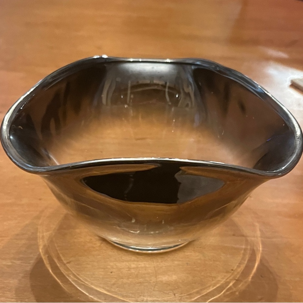 Elegant Silver Glass Art Bowl